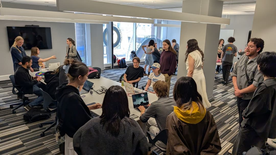 A diverse group of video game developers, studios and student groups at a workshop to prepare for their showcase at Game Con Canada and the North American Game Industry Summit.