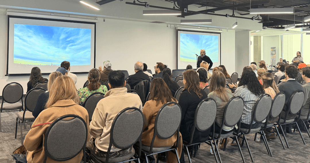 Attendees at the Industry Insights: Community Networking Event organized by Edmonton Screen and hosted by MacEwan University.